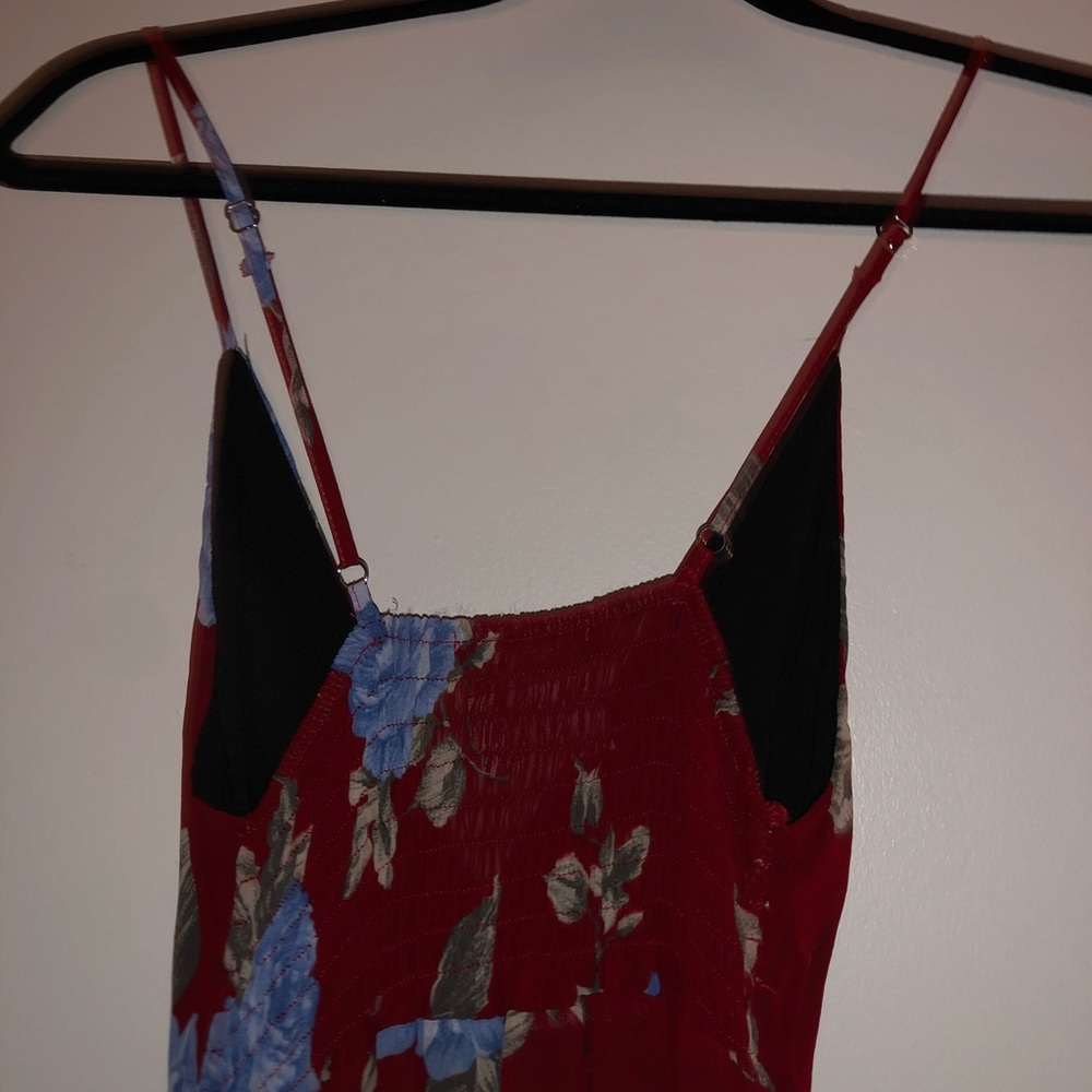 A floral spaghetti strap dress